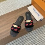 Louis Vuitton X Takashi Murakami Lily Flat Mule Black - Image 4