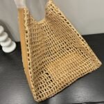 Saint Laurent Oxalis In Raffia Crochet And Leather Vintage Brown 41Cm 773984Gaaeb9718 - Image 5