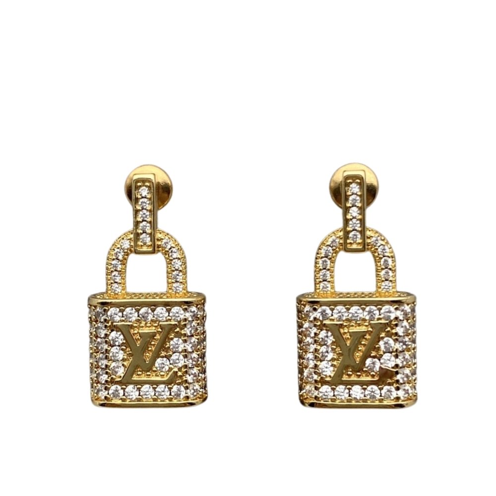 14-9-1 Louis Vuitton Gold Padlock Earrings - Image 1