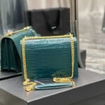 Saint Laurent Sunset Medium In Crocodile Embossed Leather Dark Green 22cm 442906DND0J3144 - Image 3