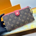Louis Vuitton Horizontal Wallet Monogram Brown And Red 20Cm - Image 3