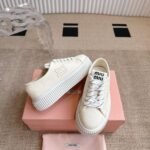 Miumiu Denim Sneaker With Logo Ivory 5E389E 3Ars F0304 F 005 - Image 5
