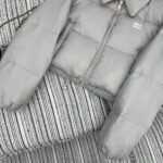 Miumiu Logo Jacquard Puffer Jacket Gray Ml1083 Ooo F0024 - Image 6