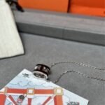 Hermes Mini Pop H Pendant Necklace Black And Silver - Image 5