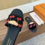 Louis Vuitton X Takashi Murakami Lily Flat Mule Black - Image 5