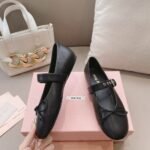 Miumiu Leather Ballerinas In Black 5F210E 070 F0002 F 005 - Image 3