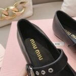 Miumiu Leather Ballerinas In Black 5F210E 070 F0002 F 005 - Image 5