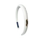 Prada Small Prada Milano Headband With Gold Hardware In White