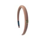 Gucci Small Gg Headband With Gold Hardware In Light Brown