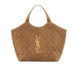 Saint Laurent Large Tote Bag In Suede Brown 36Cm