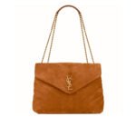 Saint Laurent Loulou Medium In Suede Cinnamon Brown 31Cm 5749461U8C77761