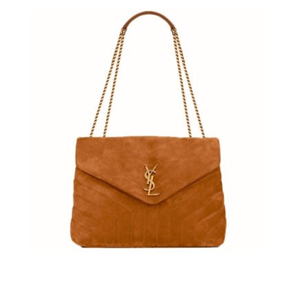 Saint Laurent Loulou Medium In Suede Cinnamon Brown 31Cm 5749461U8C77761