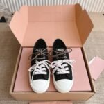 Miumiu Washed Denim Sneaker Black 5E384E Csl F0002 F 005 - Image 2