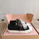 Miumiu Washed Denim Sneaker Black 5E384E Csl F0002 F 005 - Image 3