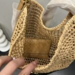 Saint Laurent Oxalis In Raffia Crochet And Leather Vintage Brown 41Cm 773984Gaaeb9718 - Image 3