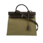Hermes Herbag Zip 31 Bag Green Khaki 31Cm