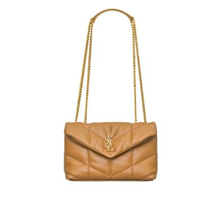 Saint Laurent Toy Puffer In Nappa Leather Light Brown 22Cm 7593371El072760