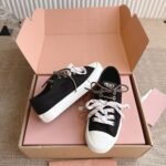 Miumiu Washed Denim Sneaker Black 5E384E Csl F0002 F 005 - Image 5