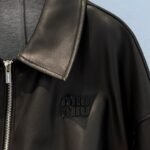 Miumiu Plongé Nappa Leather Jacket Black Mpv947 17Nh F0002 S Ooo - Image 4