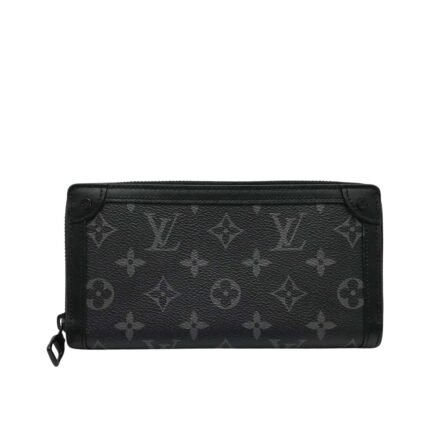 Louis Vuitton Long Wallet Monogram Eclipse Trunk Zippy Black 19Cm M80558