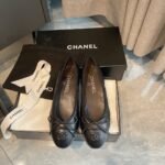 Chanel Ballerina Black Leather G26250 X01725 94305 - Image 2