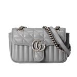 Gucci Gg Marmont Mini Shoulder Bag Grey 22Cm 446744 Um8An 1711