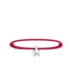 Louis Vuitton Silver Lockit Bracelet Red Qa5078