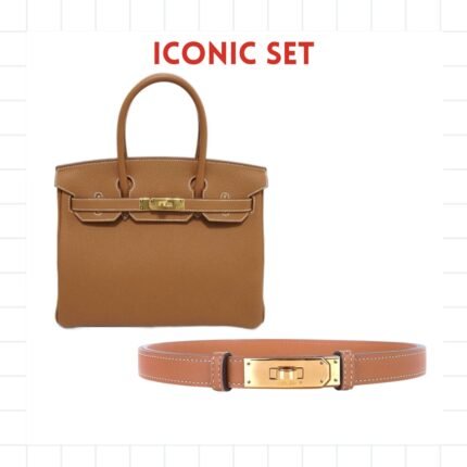 Gift Set: Hermes Birkin 25 Brown And Kelly 18 Brown Belt