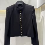 Celine Military Jacket In Diagonal Wool Black 2V34P092D 38No - Image 2