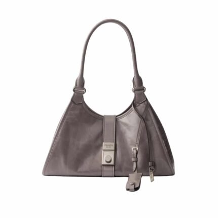 Prada Medium Leather Tote Bag Grey 27Cm