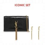 Gift Set: Saint Laurent Kate Medium Chain Bag And Ysl Tassel Gold Earrings