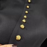 Celine Military Jacket In Diagonal Wool Black 2V34P092D 38No - Image 4