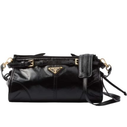 Prada Small Leather Shoulder Bag Black 26Cm 1Bh215 2Cyr F0002 V Ooo