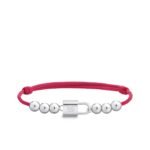 Louis Vuitton Silver Lockit Bracelet Red Q05784