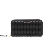 Miumiu Matelassé Nappa Wallet Black 19Cm 5Ml506 N88 F0002