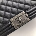 Chanel Boy Medium Handbag Silver Hardware Black 25Cm A67086 Y09953 94305 - Image 4