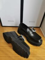 Gucci Women’S Leather Loafers With G Black - Image 3
