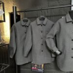 Prada Single Breasted Cashgora Coat Gray - Image 7
