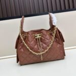 Chanel 25 Small Handbag Grained And Gold Tone Metal Brown 26Cm As5293 B20304 U1192 - Image 2