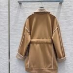 Louis Vuitton Monogram Accent Knitted Coat Camel Beige 1Ahzfy - Image 7