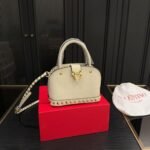 Valentino Garavani Rockstud Handbag In Grainy White 21Cm - Image 2