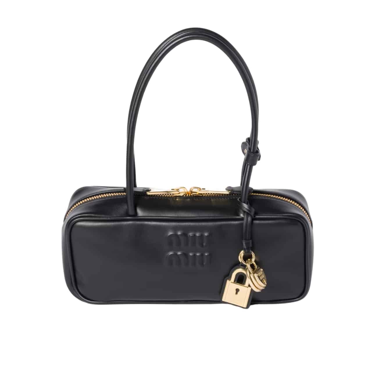 202-2-3 Miumiu Beau Bag Sand Black 28Cm 5Bb173 2Crw F0002 V Otm - Image 1