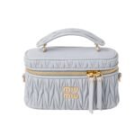 Miumiu Matelassé Nappa Shoulder Bag Cornflower 19Cm 5Bh230 N88 F0591 V Ooo