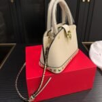 Valentino Garavani Rockstud Handbag In Grainy White 21Cm - Image 4