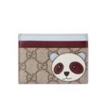 Gucci Bi-Color Gg Card Case With Panda Detail Beige Ebony 11Cm