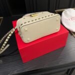 Valentino Garavani Rockstud Handbag In Grainy White 21Cm - Image 6