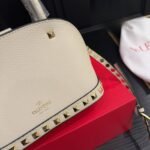 Valentino Garavani Rockstud Handbag In Grainy White 21Cm - Image 7