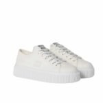 Miumiu Denim Sneaker With Logo Ivory 5E389E 3Ars F0304 F 005
