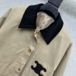 Celine Corduroy Lapel Jacket Beige - Image 3