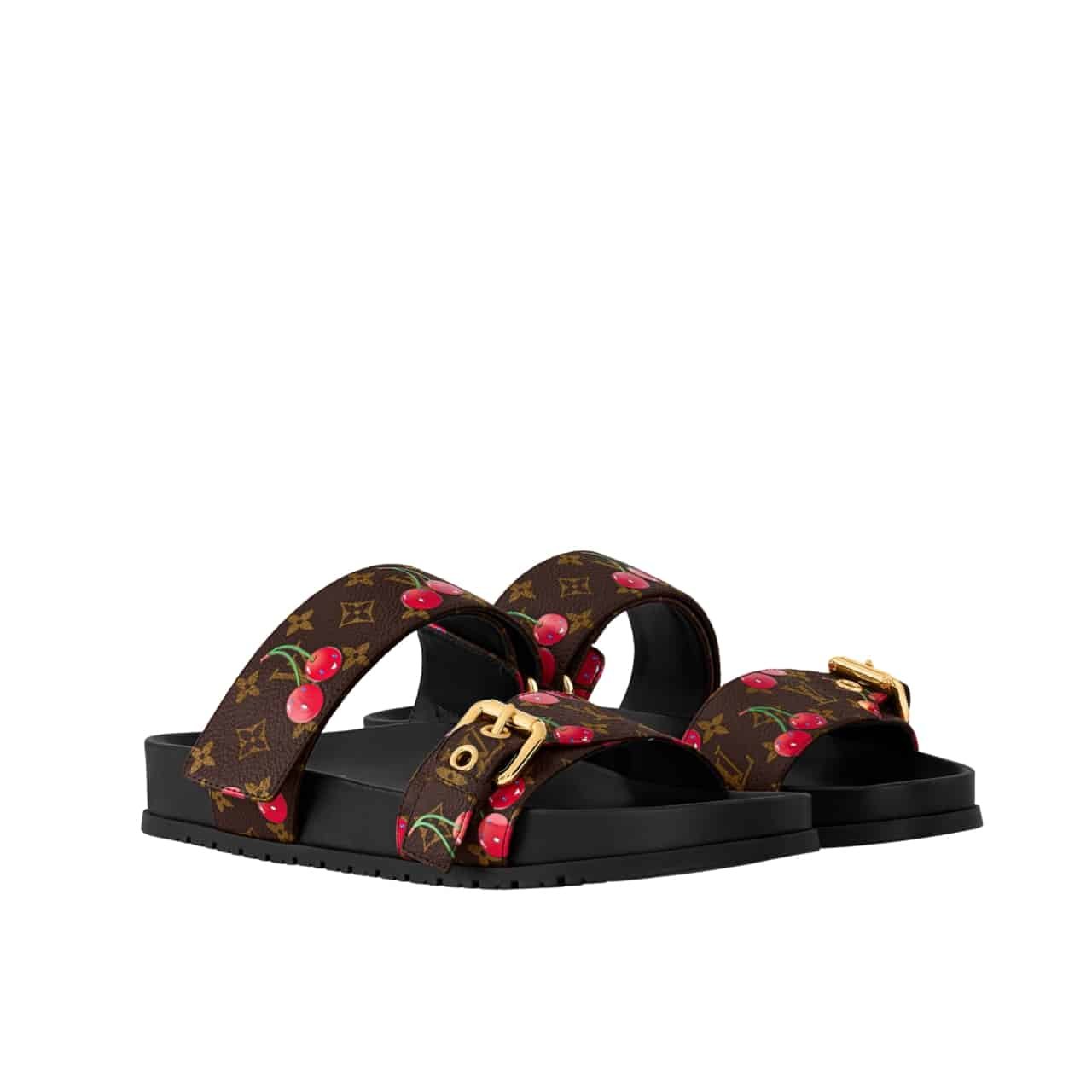 211-8 Louis Vuitton X Takashi Murakami Bom Dia Flat Comfort Mule Brown 1Ahm03 - Image 1